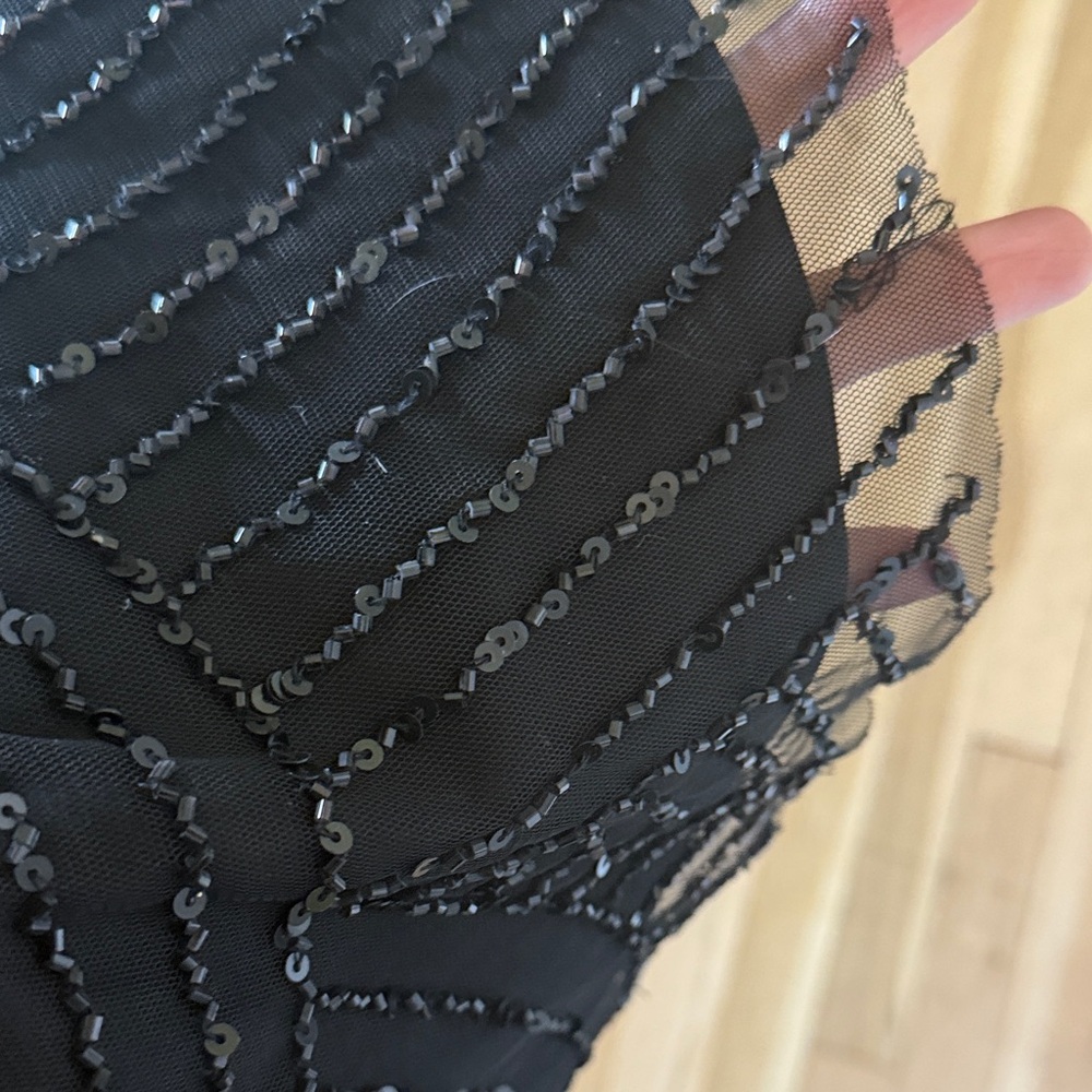 Adrianna Papell Black Sequin Maxi Slip Dress - only wore once great condition! - Picture 6 of 11